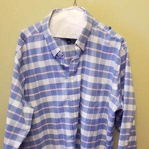 Stafford Blue/Pink Checkered Dress Shirt
